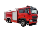 Camión de bomberos con espuma de polvo seco