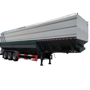 Semi-trailer bulk feed transport truck